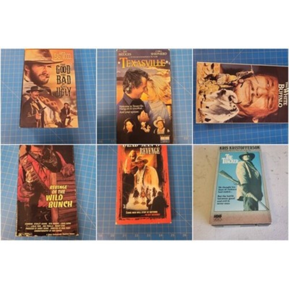 Lot of 6 Western VHS Tapes The Tracker The White Buffalo Revenge Wild Bunch